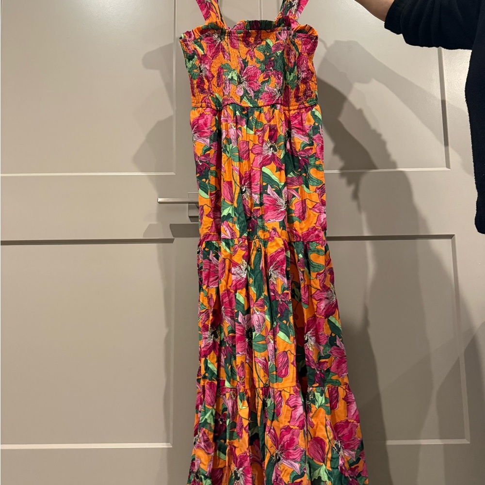 Express Orange and Pink Floral Dress